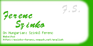 ferenc szinko business card